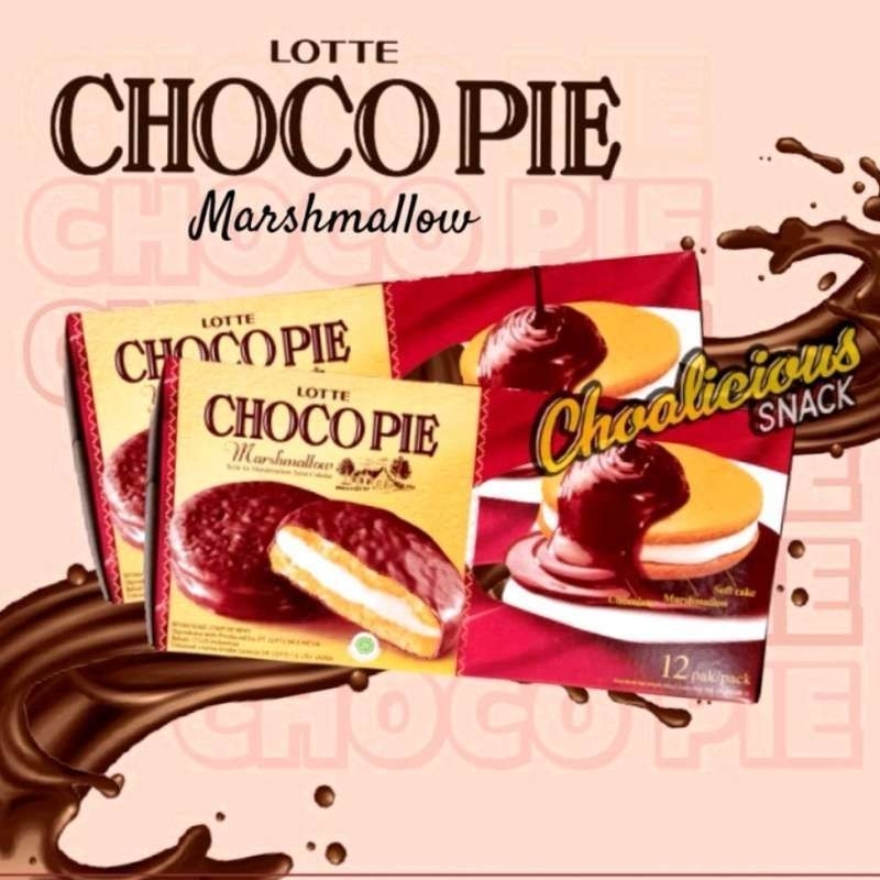 

Lotte CHOCOPIE marmelow coklat isi 12 per box