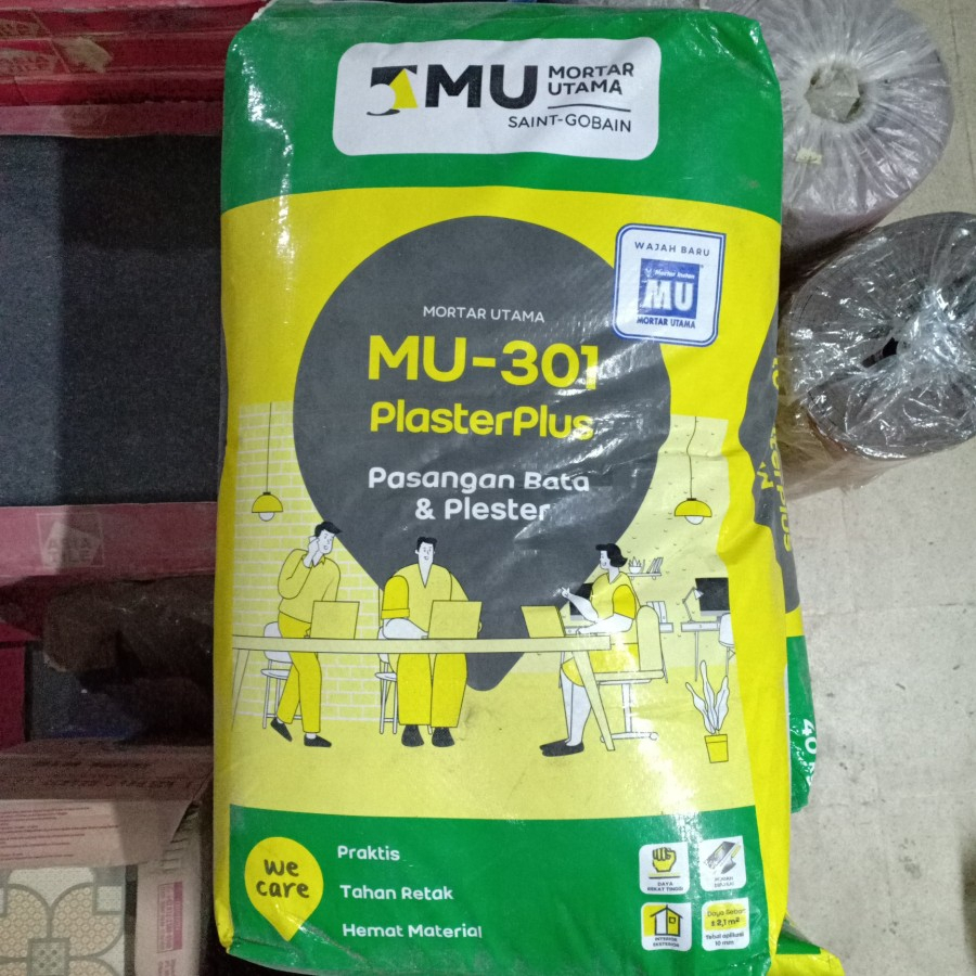 MU 301 Mortar Utama Semen Plester Kemasan Sak 40 Kg