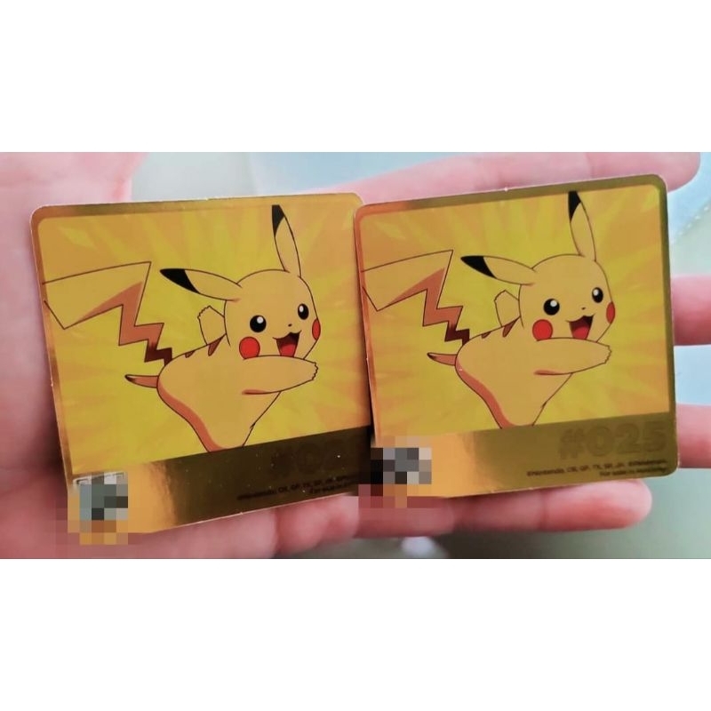GOLD Pikachu Card Pokemon OREO