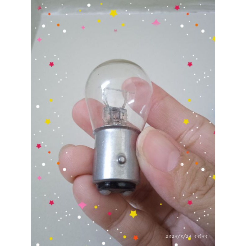 Lampu Stop Belakang Motor Bohlam Kaca 12V 21/5W Soket BA15D Universal