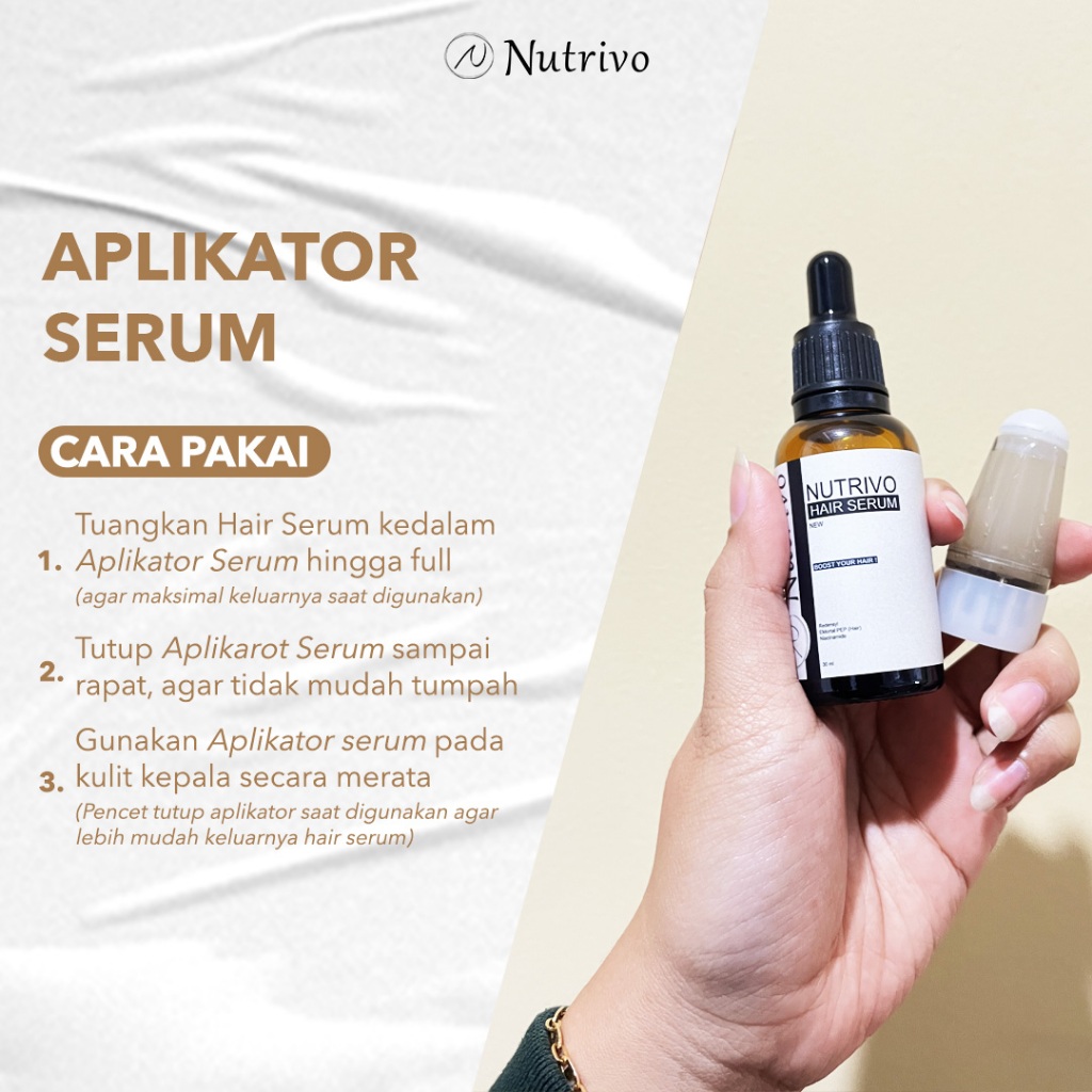 Nutrivo Applicator Serum Rambut (Portable Pijat Kepala) with Nutrivo Hair Serum I Bundling Package