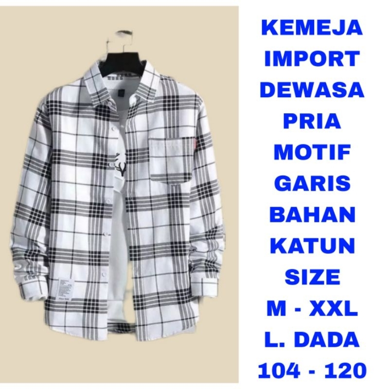 WK KEMEJA GARIS IMPORT DEWASA PRIA LAKI LAKI BAJU ATASAN KOREAN STYLE