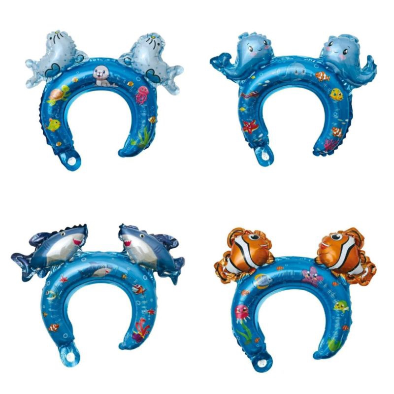 Balon bando seaworld balon foil bando karakter hewan laut balon bando hewan laut balon kepala karakt