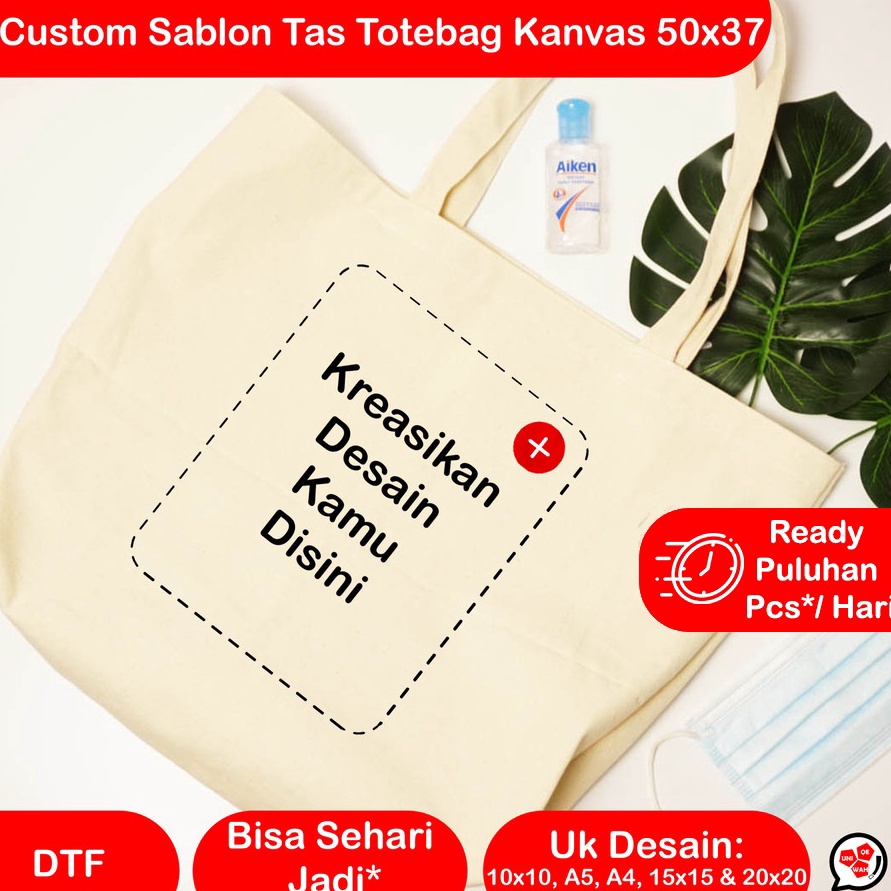 Original Sablon Totebag  Custom Totebag Kanvas Besar Full Color Premium murah