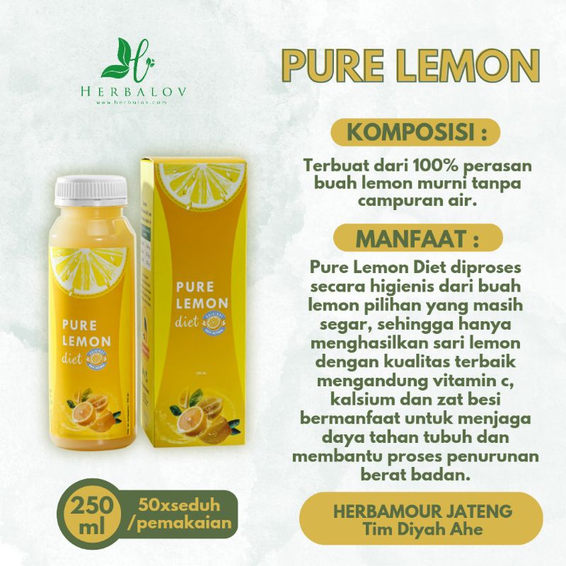 

HERBAMOUR JATENG - PURE LEMON dari buah lemon asli diet