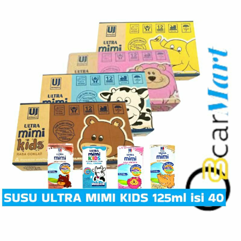 

(GSV ) SUSU ULTRA MIMI Kids 125ml 1 Dus Susu UHT Rasa Coklat Strawberry Full cream Vanilla