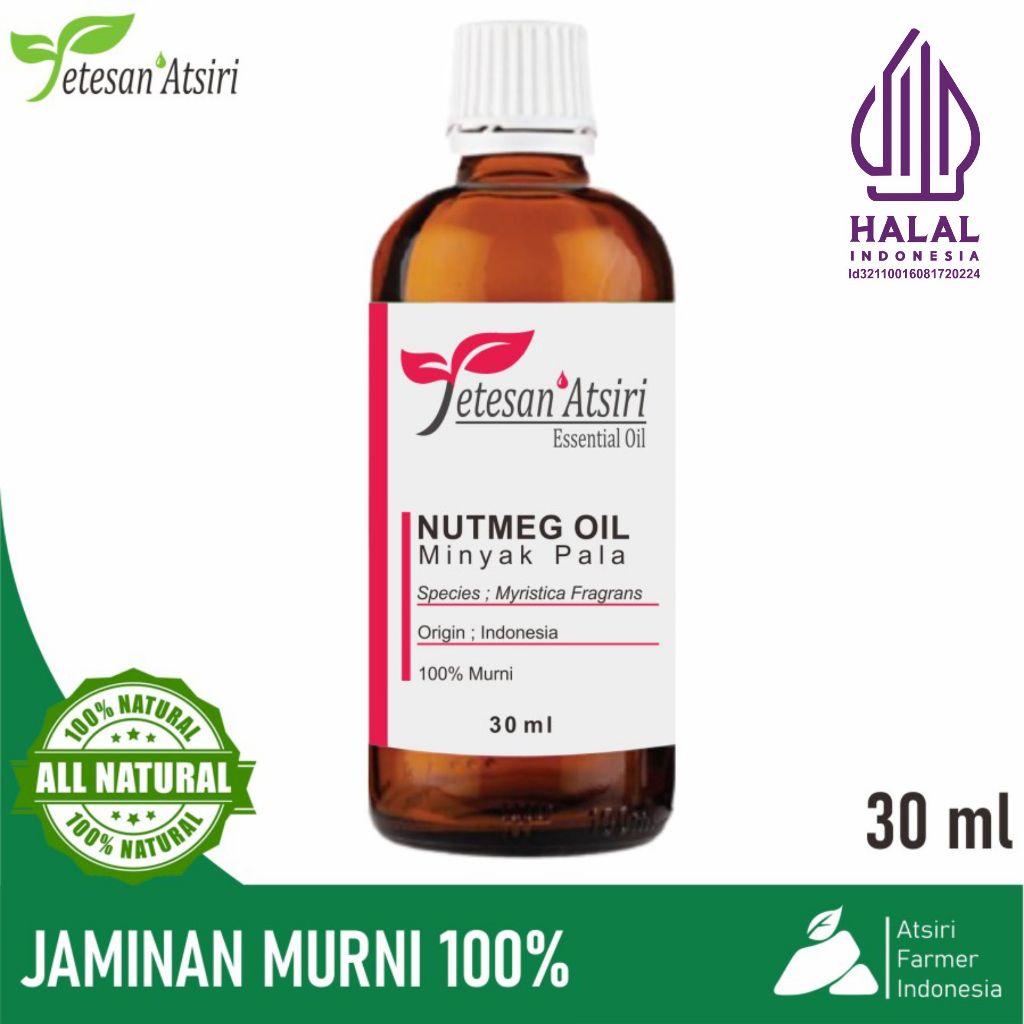 30ml minyak atsiri pala murni asli penyulingan 100% nutmeg pure essential oil aromatherapy diffuser