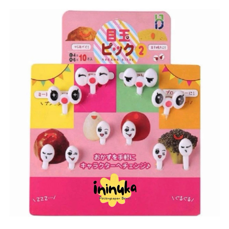 Bento Food Pick Mata Lucu Tusukan Hiasan Bento Tools
