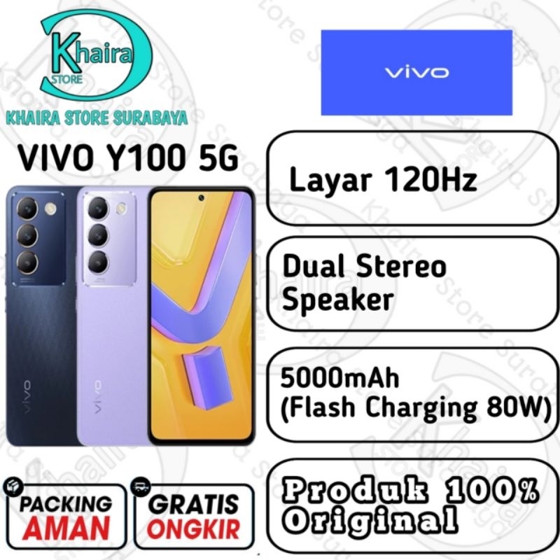 VIVO Y100 5G RAM 8Gb/128Gb &amp; RAM 8gb/256Gb, 100% ORIGINAL RESMI VIVO