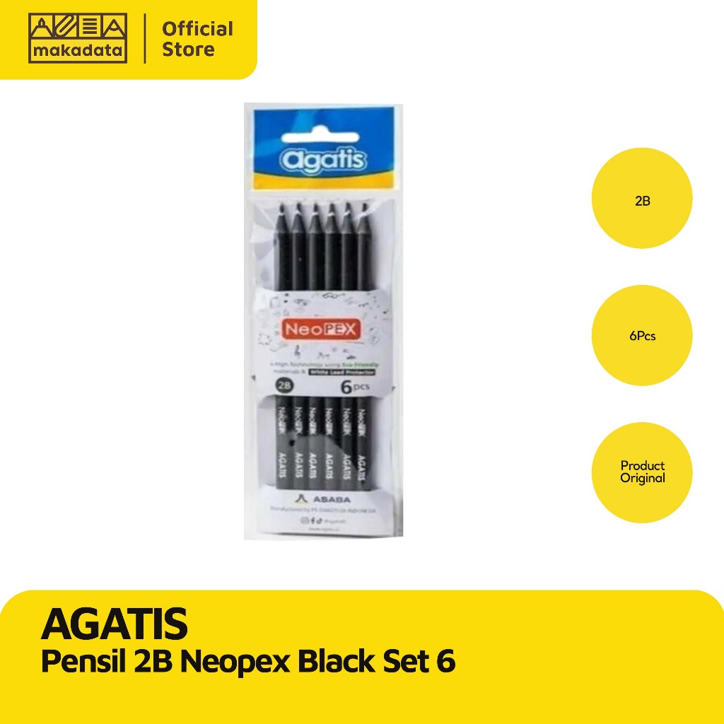 

PENCIL / PENSIL 2B NEOPEX BLACK AGATIS SET 6 / PENSIL 2B NEOPEX BLACK AGATIS SET 6 (1 SET) MURAH