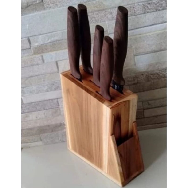 tempat pisau rak pisau jati jawa asli rak gunting pisau
