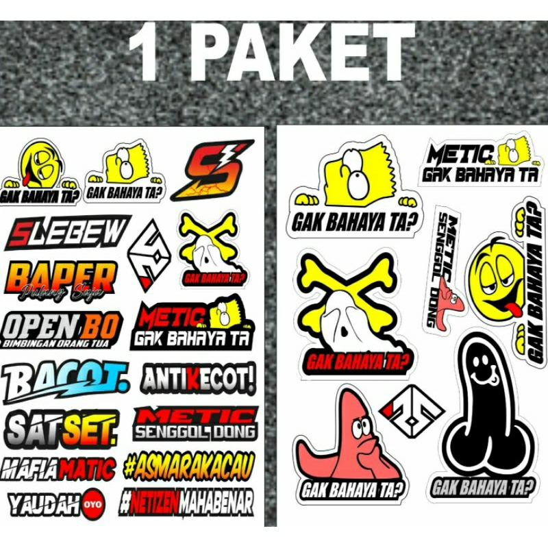 

STICKER GAK BAHAYA TA 1 PAKET + PRINT CUTT