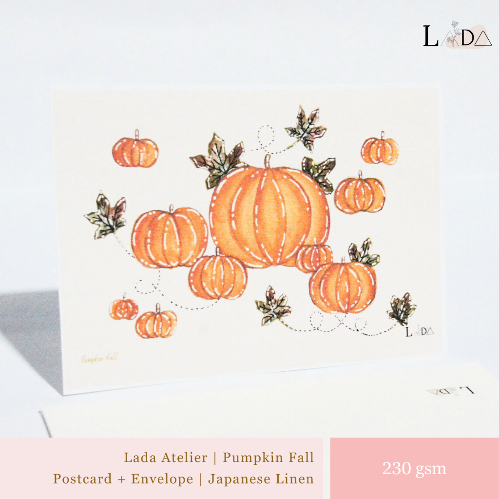 

LADA ATELIER | Pumpkin Fall Postcard | Japanese Linen 230gsm