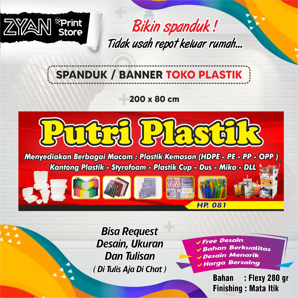 SPANDUK BANNER TOKO PLASTIK