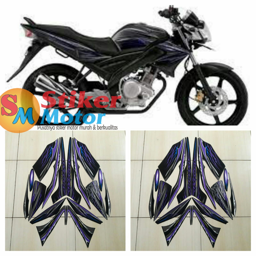 STRIPING STICKER LIS LES POLET BODY MOTOR VIXION 2010 UNGU