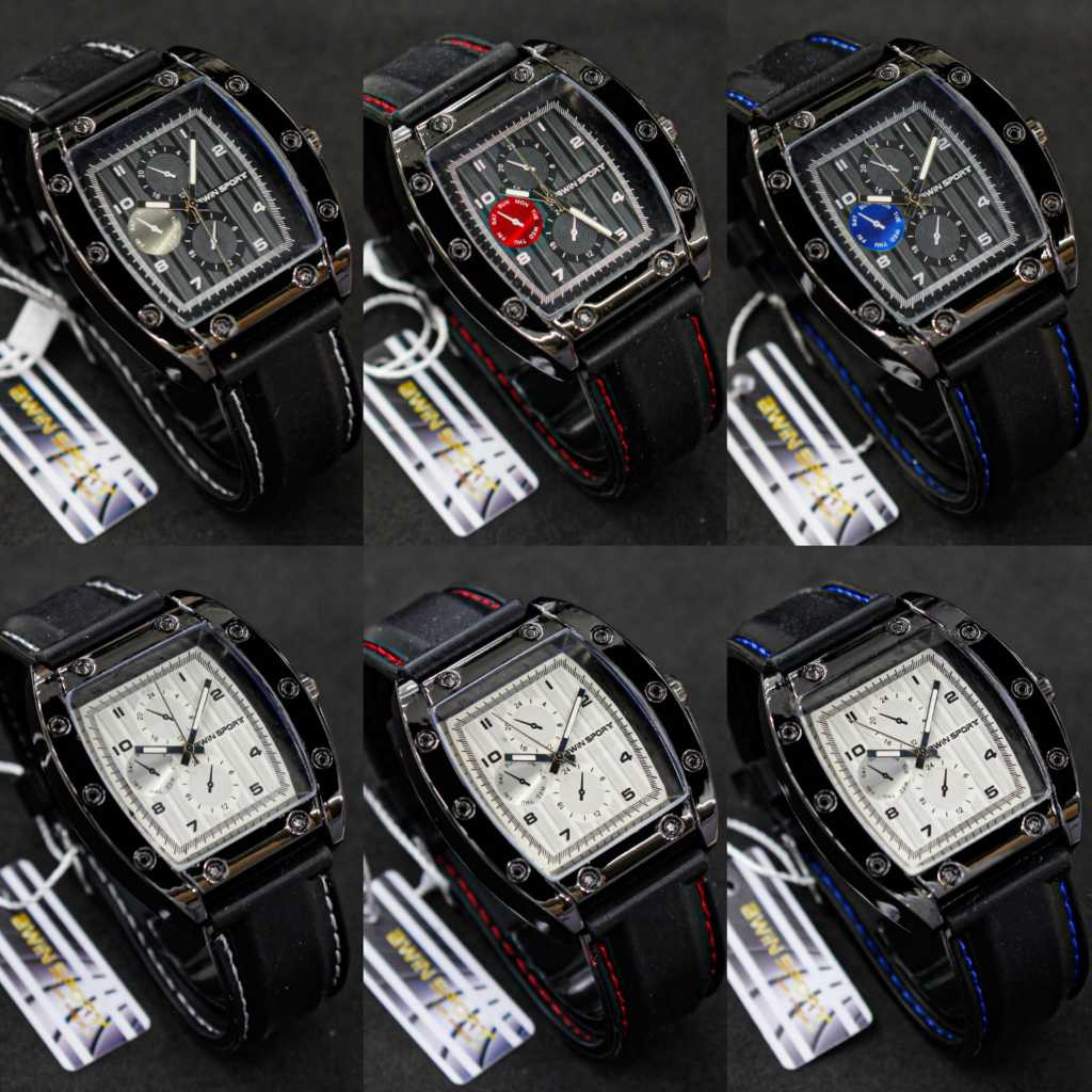 [COD] Jam Tangan Analog Sporty Fashion Pria BWIN Sport Rubber Keret