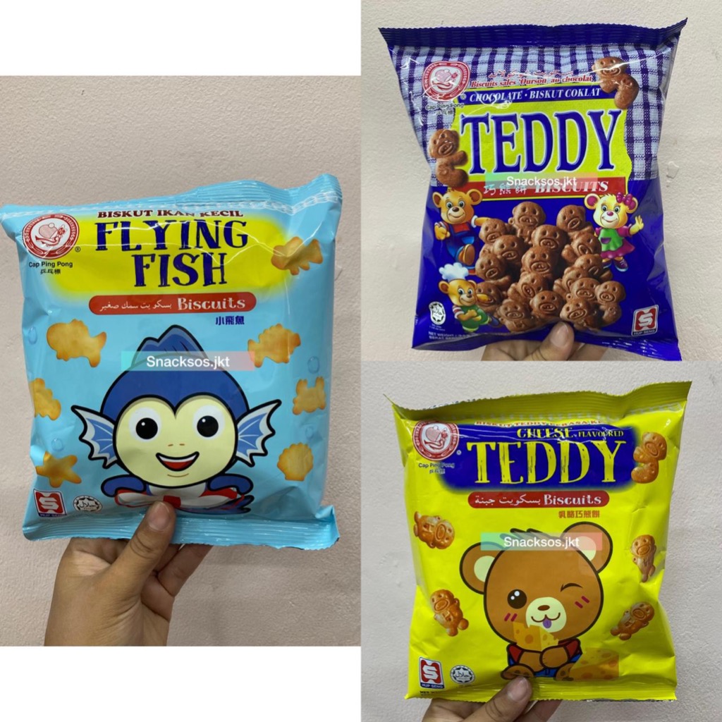 

HUP SENG TEDDY BEAR CHOCOLATE / TEDDY CHEESE / HUPSENG FISH FLYING BISCUIT