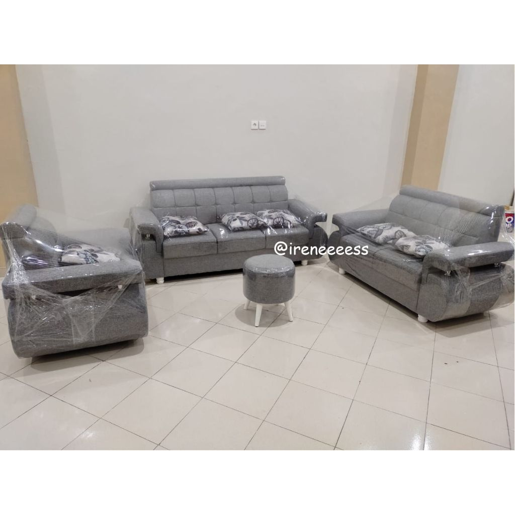 [PROMO LEBARAN 2024] SOFA EMPUK PREMIUM 123 + STOOL SOFA + BANTAL / SOFA 2 PILIHAN WARNA