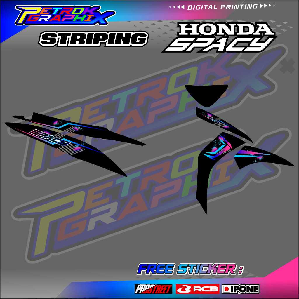 STRIPING VARIASI MOTOR HONDA SPACY  / STICKER LIST HONDA SPACY