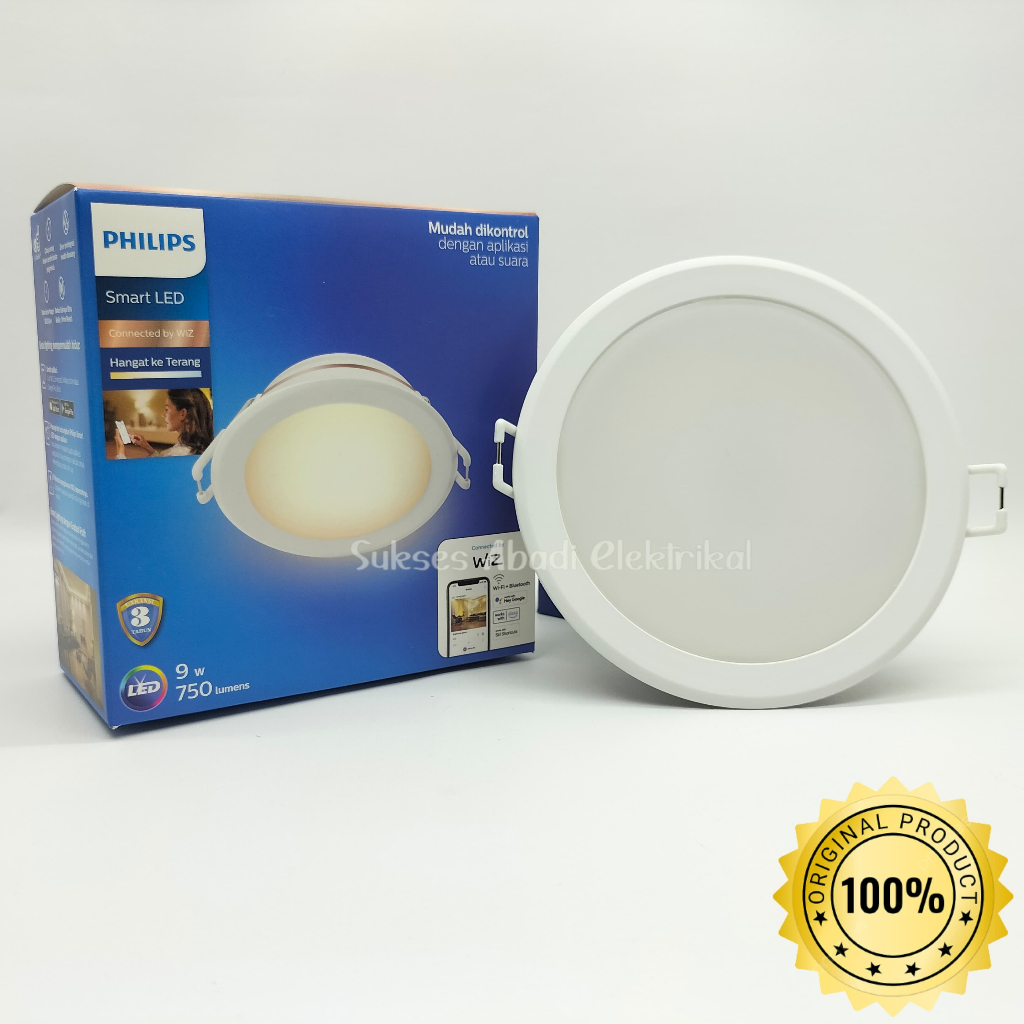 LAMPU DOWNLIGHT SMART WiFi LED 9W PHILIPS 9 WATT TUNEABLE DIMMER WI-FI