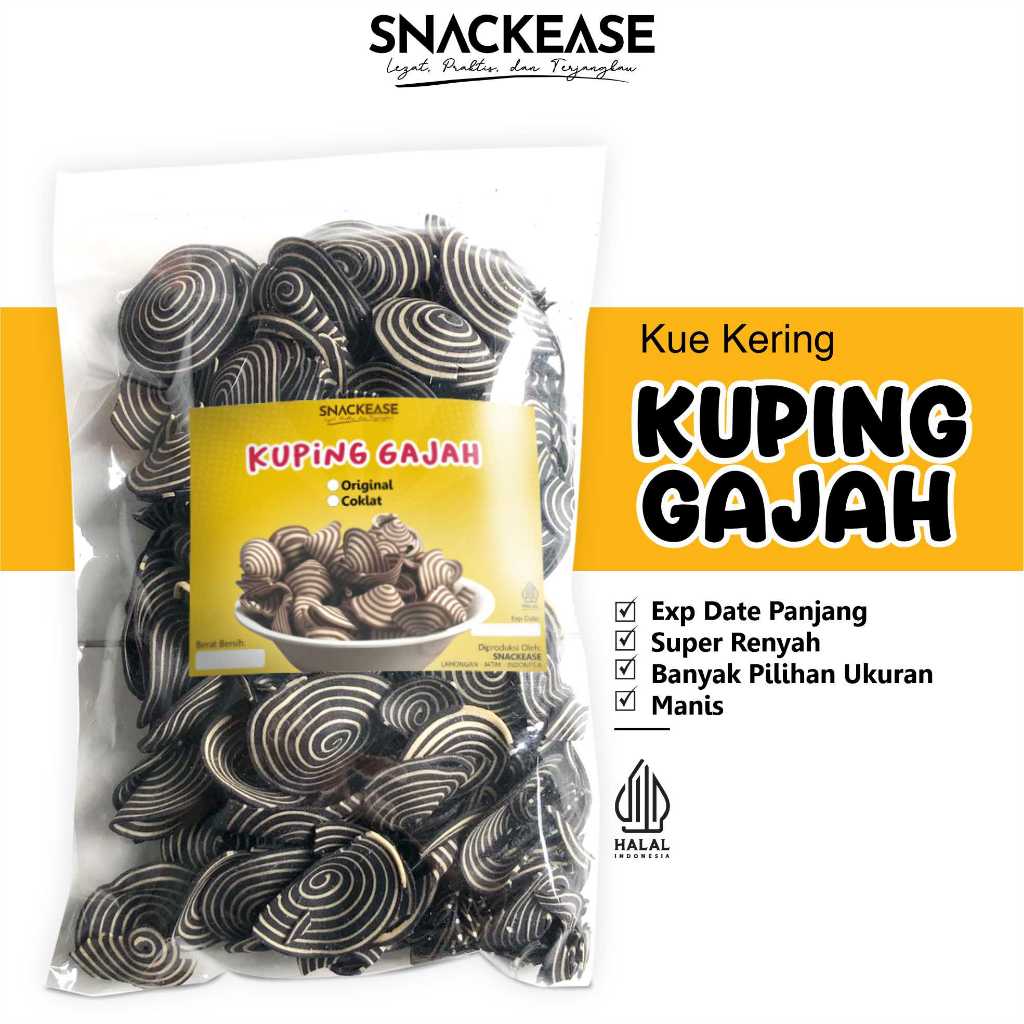 

Snackease Kue Kuping Gajah Cokelat Vanila Kiloan Homemade Premium Murah | Camilan Jajan Lebaran