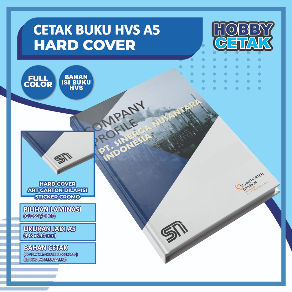 

Cetak Buku Majalah Katalog Ukuran A5 Binding Hard Cover Bahan Isi HVS Warna (Full Colors) Harga Terjangkau