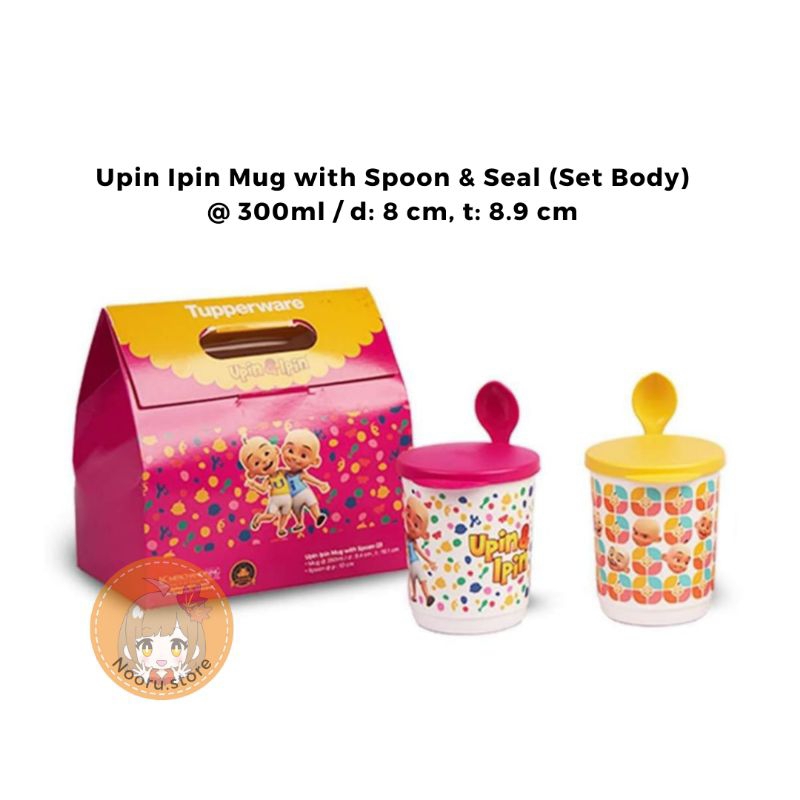 Upin Ipin Mug with Spion & Seal (Set Pink dan Biru) - Tupperware