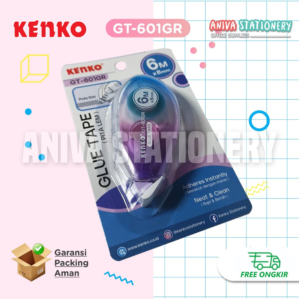 

KENKO LEM PITA ROLL DUA SISI DOUBLE SIDED GLUE TAPE GT-601GR PEREKAT