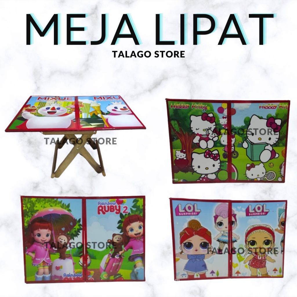 Meja/Meja Belajar/Meja Belajar Anak /Meja Lipat Murah Motif perempuan dan Motif Laki-laki