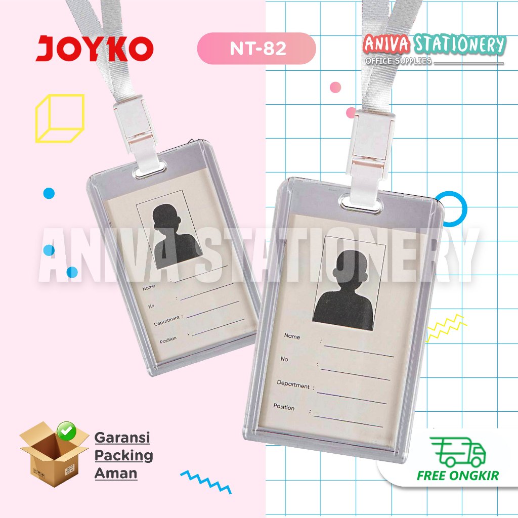 

JOYKO NT-82 NAME TAG ACRYLIC TANDA PENGENAL ID CARD HOLDER 2 SISI