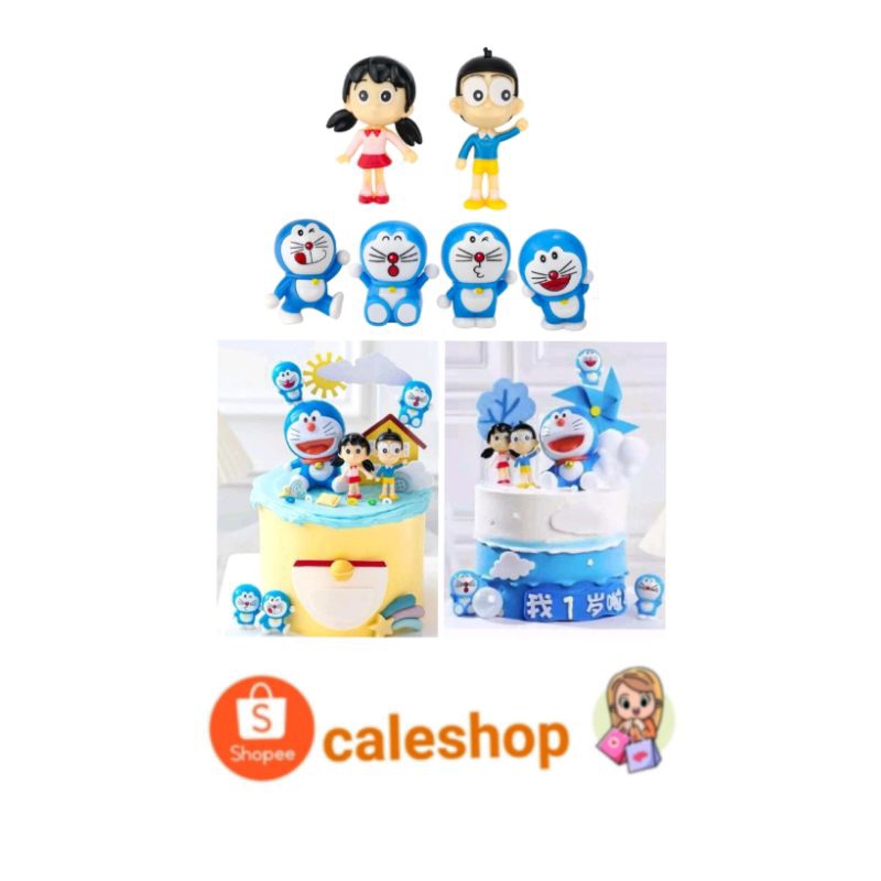 Topper Kue Hiasan Pesta Ulang Tahun Dekorasi Doraemon