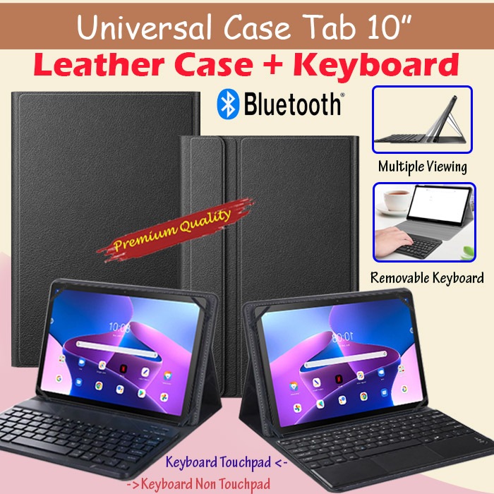 Olike EduTab E3 10.1 Flip Case Keyboard Bluetooth Non / Touchpad Backlight Leather Book Cover Keyboa