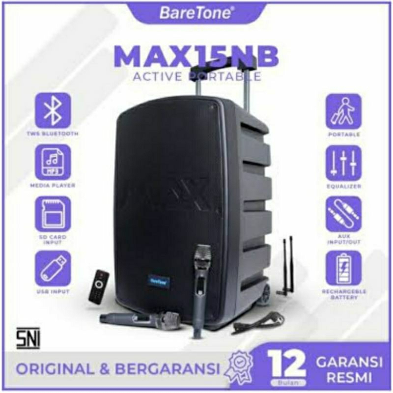 SPEAKER PORTABLE BARETONE 15 INCH MAX15NB SPEAKER PORTABLE 15 INCH