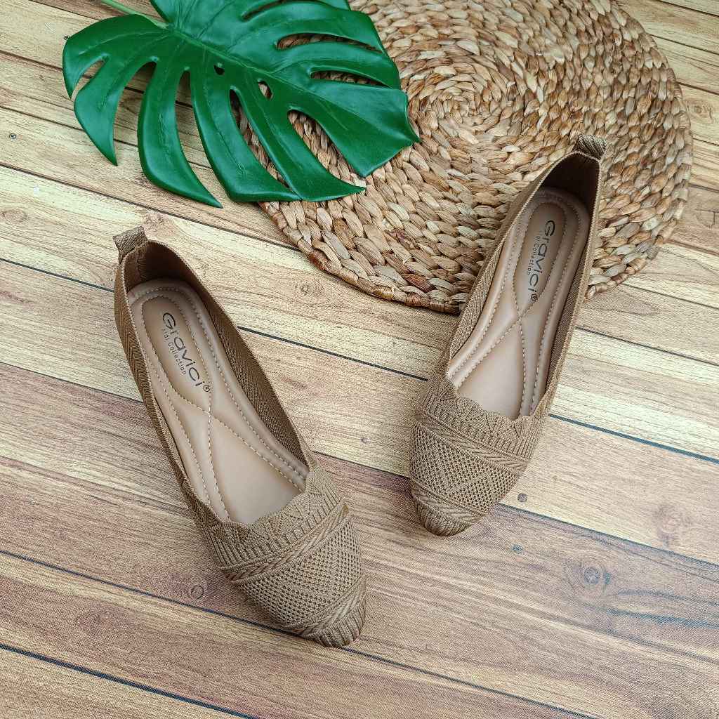 GRAVICI - SEPATU FLAT RAJUT WANITA ELEGAN DO-29