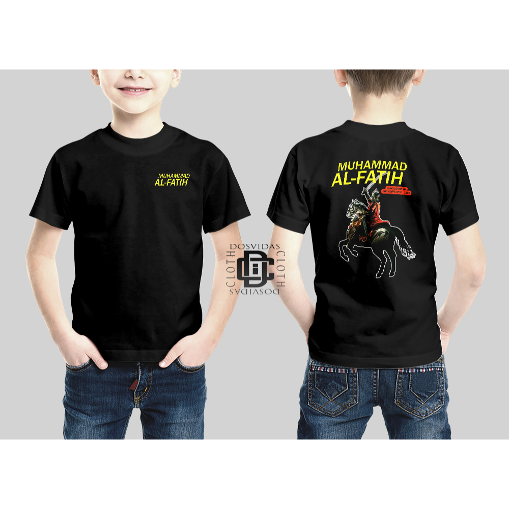 Kaos Anak Baju Anak Motif MUHAMMAD AL FATIH KEREN KAOS DEWASA PREMIUM MUHAMMAD AL FATIH KATUN BAHAN 