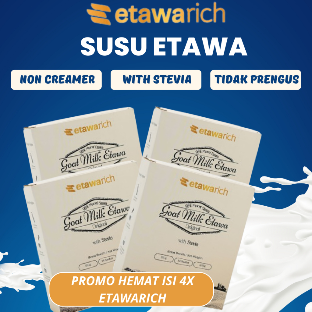 

Etawarich Susu Kambing Murni Menutrisi Tulang Mencegah Rematik Tanpa Bahan Pengawet Isi 4Box
