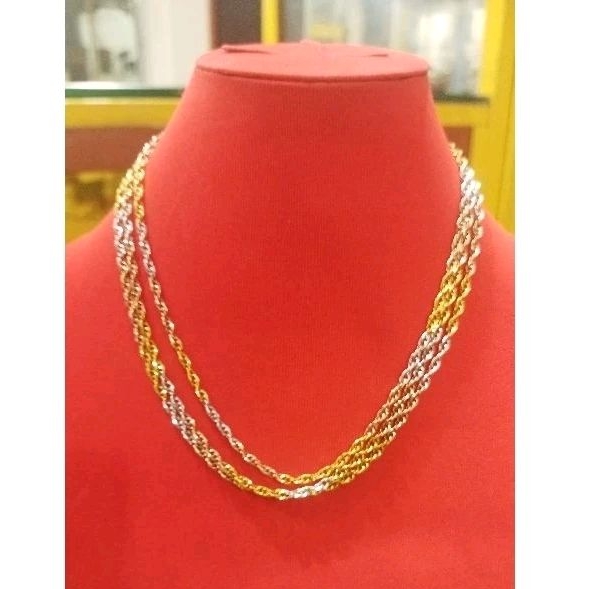 kalung tambang 3D emas kadar 700/ 16 karat HWT