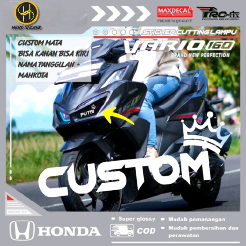 

stiker lampu mata picek custom vario 160 sticker lampu mata picek/sebelah custom vario 160cc terbaru