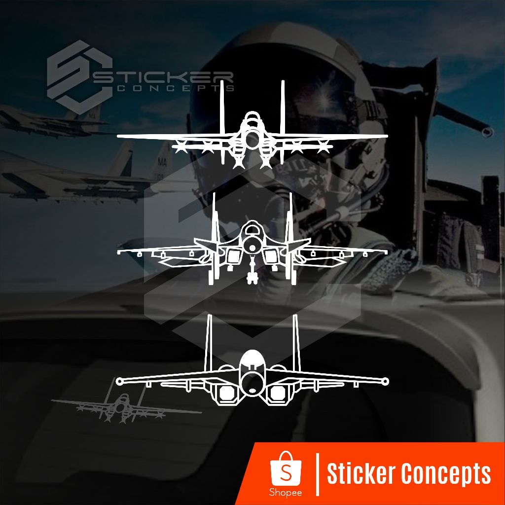 Stiker Pesawat tempur untuk mobil kaca belakang | sticker cutting
