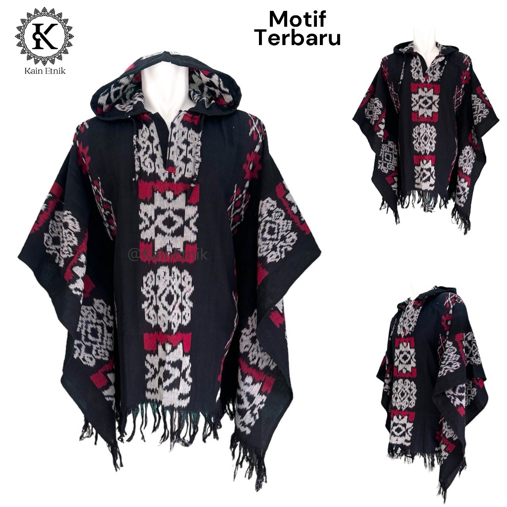 BESTPROMO HOODIE TENUN BATWING OBLONG / HOODIE PONCO TENUN ETNIK PRIA WANITA - KAIN ETNIK