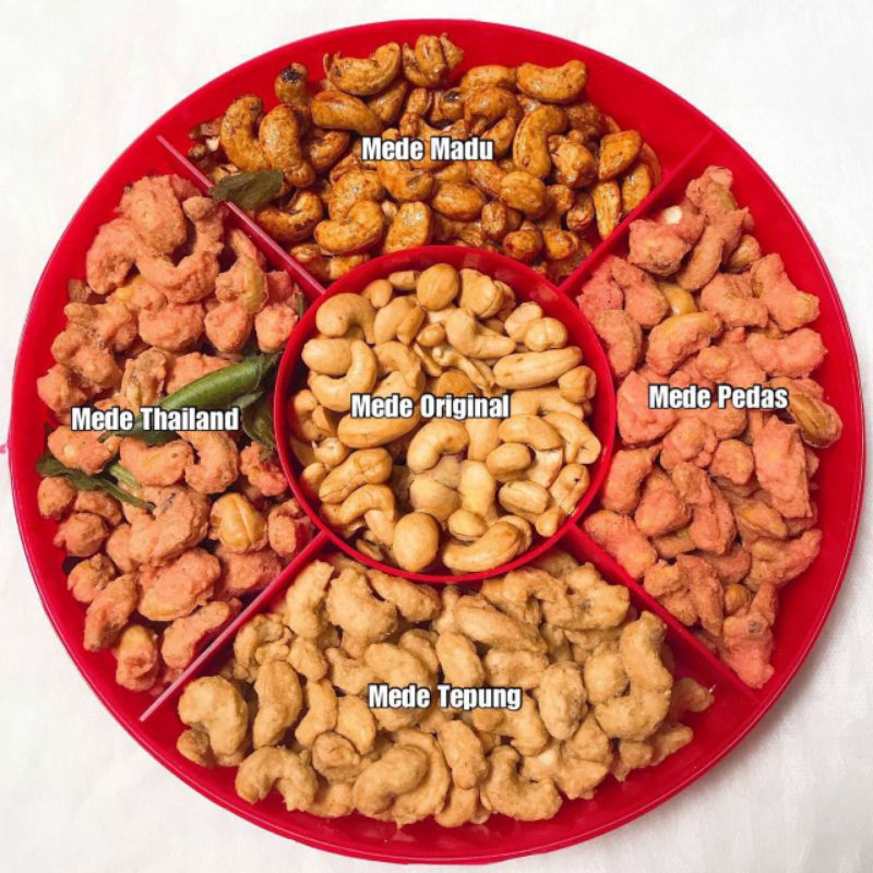 

paket lebaran toples kacang mede super 5 rasa enak