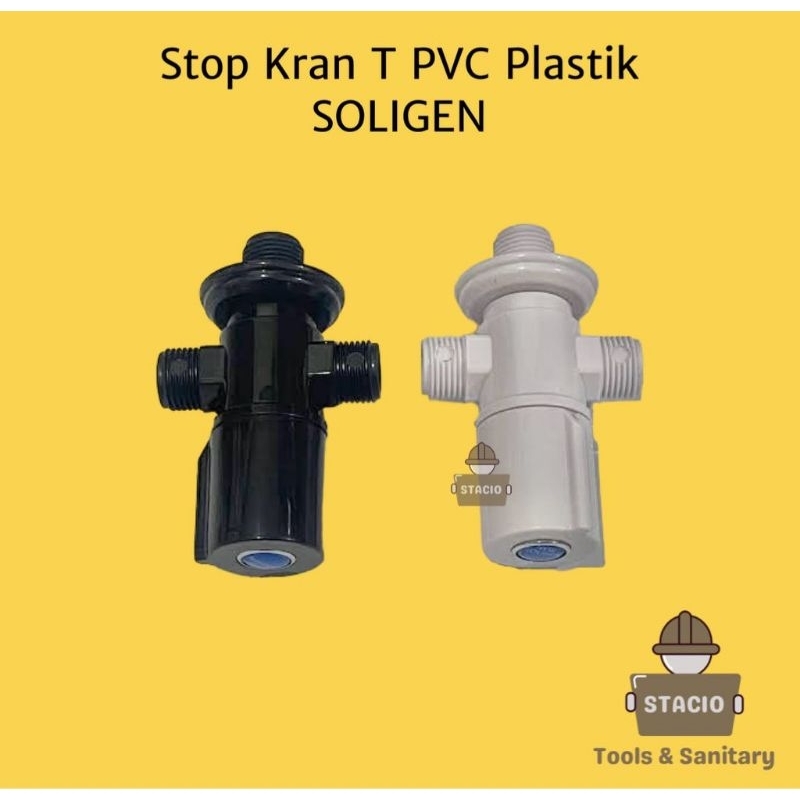 Stop Kran Cabang PVC Plastik Soligen / Stop Keran Double PVC
