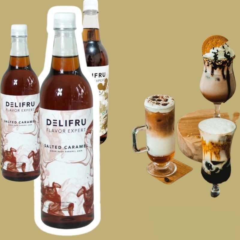 

Sirup Delifru Salted Caramel - Syrup Premium Karamel Halal 1lt