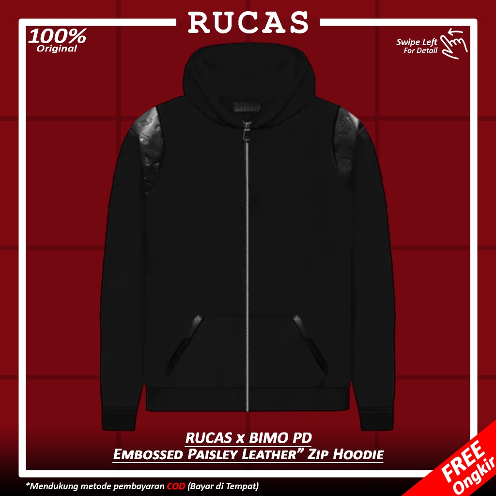 RUCAS x BIMO PD “EMBOSSED PAISLEY LEATHER” ZIP HOODIE