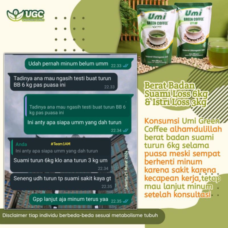 

umi green cafee UGC kopi hijau pelangsing