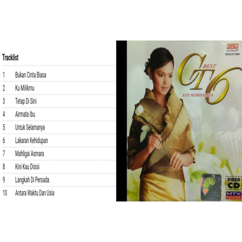 vcd siti nurhaliza album best ct 6 2003