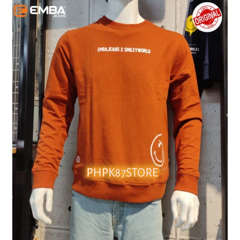 Emba jeans sweater panjang pria,sweater bahan rajut, lembut adem