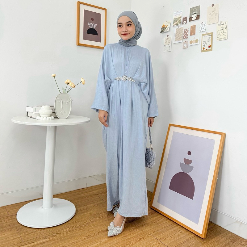 ME’U - Sunny Long Dress (Busui Friendly, Tali Dalam) - Kaftan, Gamis, Hijab