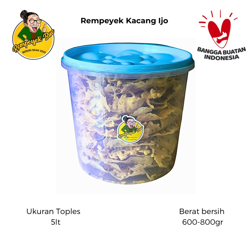 

Rempeyek kacang ijo by Rempeyek Bue Toples 5 Liter Terlaris