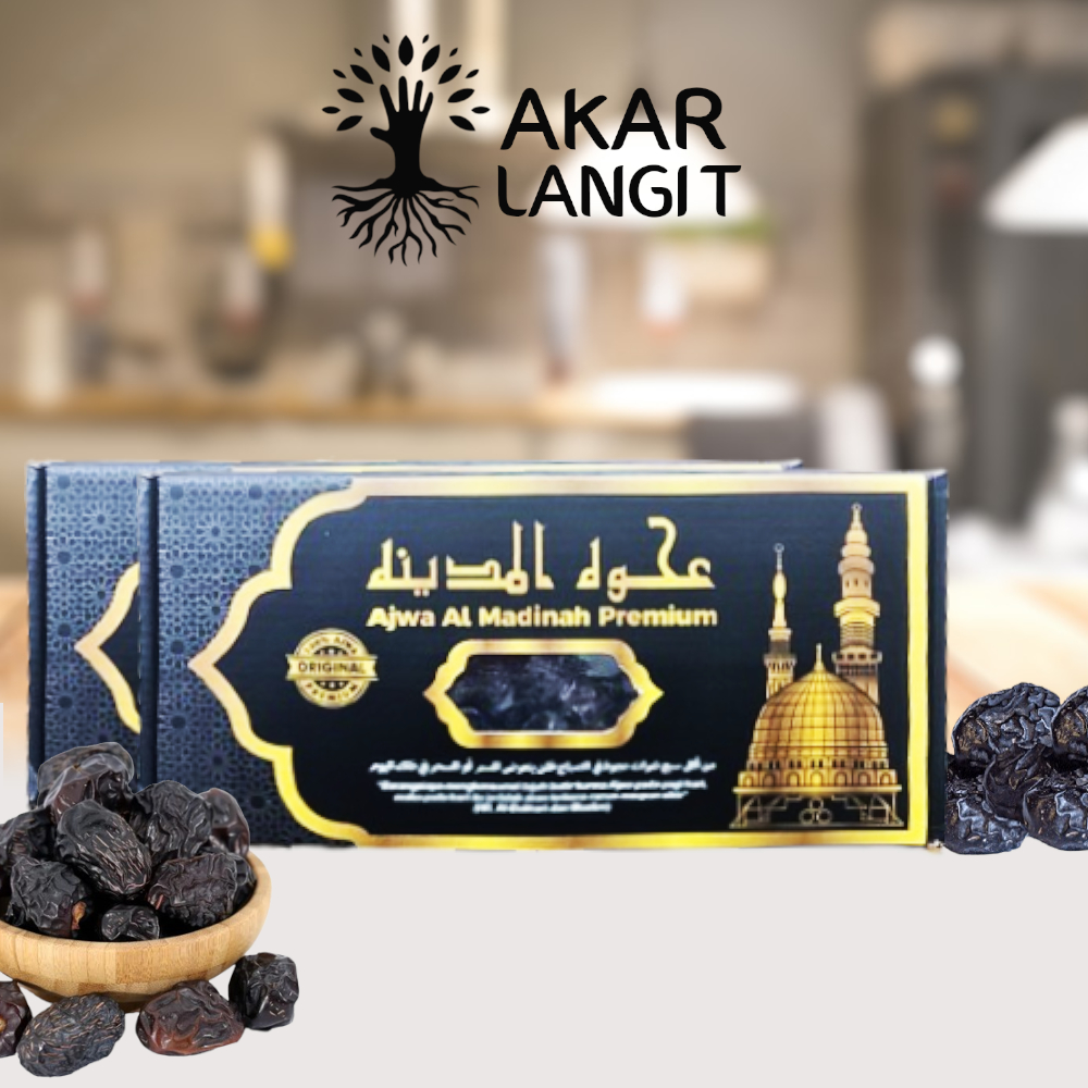 

Kurma Ajwa Premium 500gr Akarlangit Original / Kurma Nabi Asli Madinah High Quality